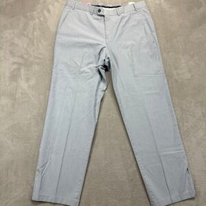 Hiltl Pants Mens 36x38 Blue White Seersucker Dayne-So Striped Straight Leg Chino